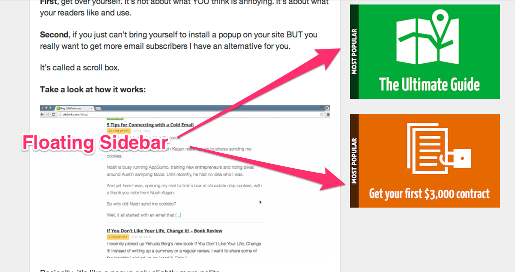 floating sidebar - example
