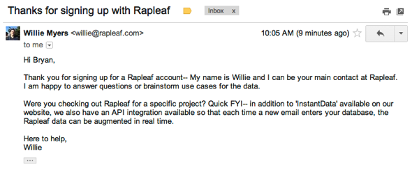 Thanks for signing up with Rapleaf bryan manfisher com Mail