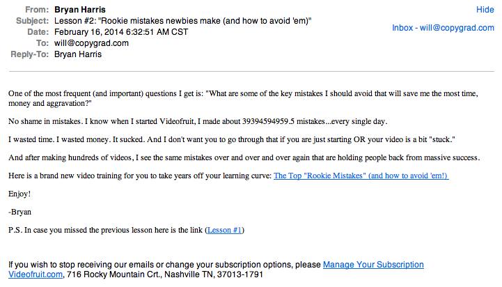 This email has a really small font size